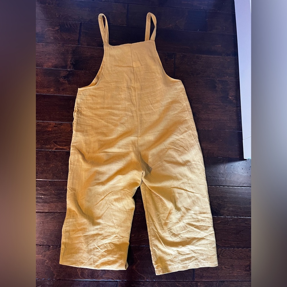 Yellow Linen Romper - Picture 3 of 3